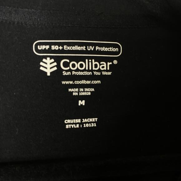 Coolibar Cruise Jacket Womens medium Black UPF‎ 50 Full Zip Thumbhole Bamboo - Picture 3 of 5